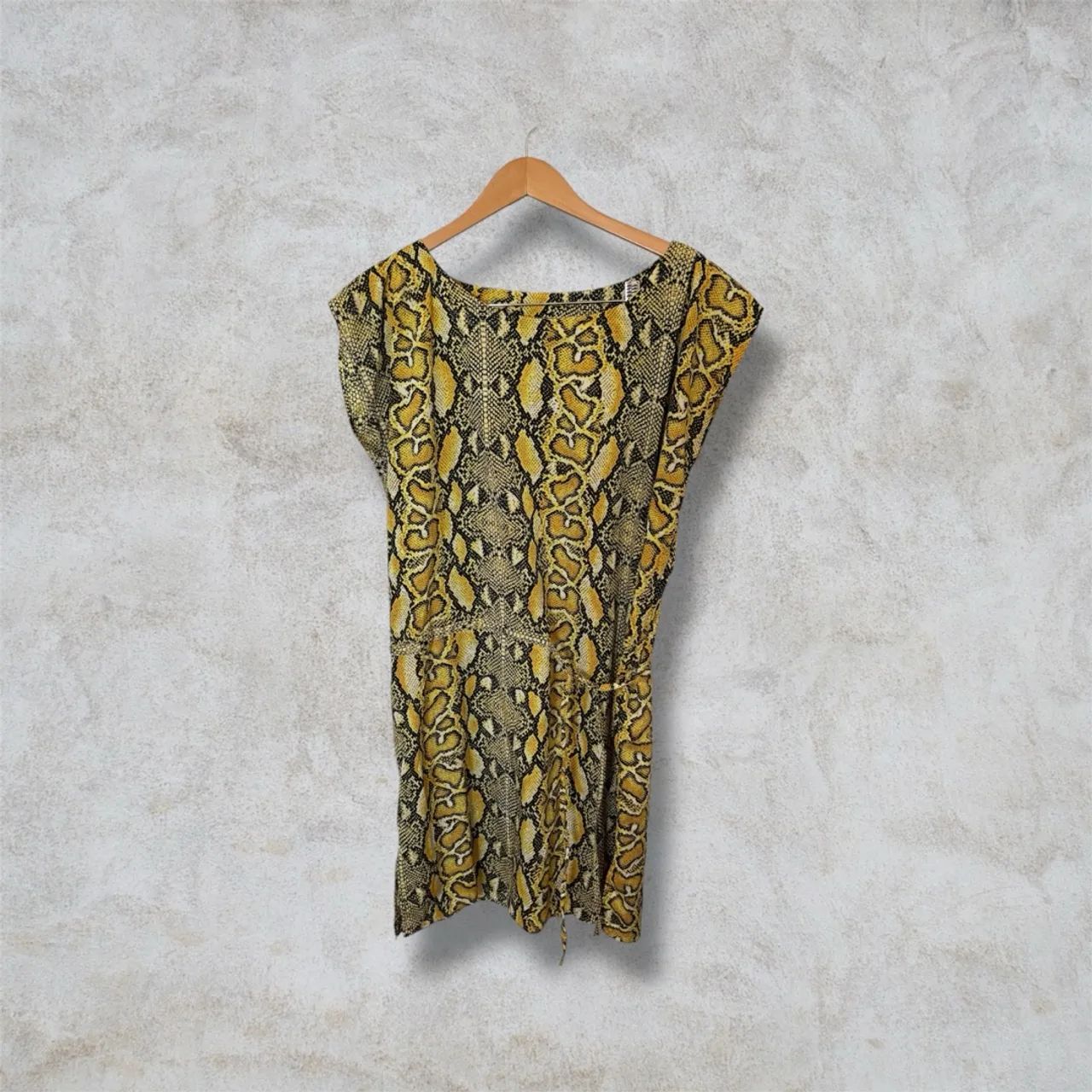 Vestido Estampado Cobra Amarelo