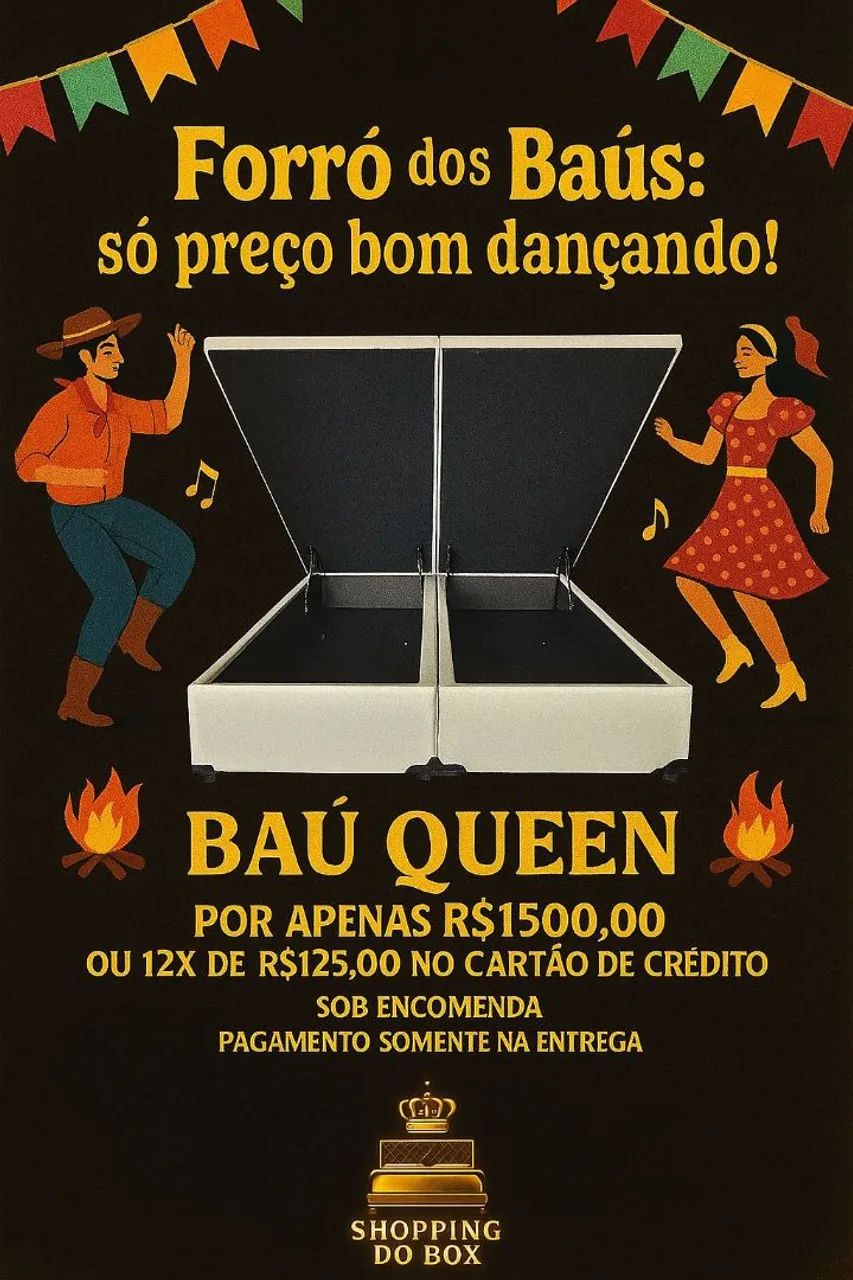 Cama Baú Queen 1,58x1,98 - Por Apenas R$1500,00 ou 12x de R$125,00