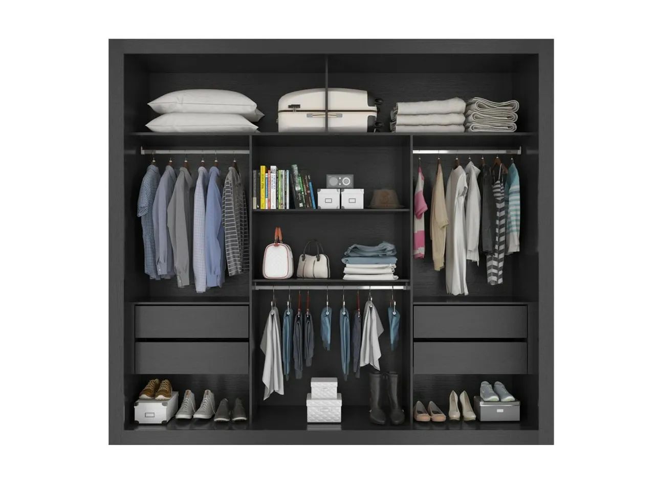 Guarda-Roupa de Casal Moderno Amadeirado com Espelho - Foto 2