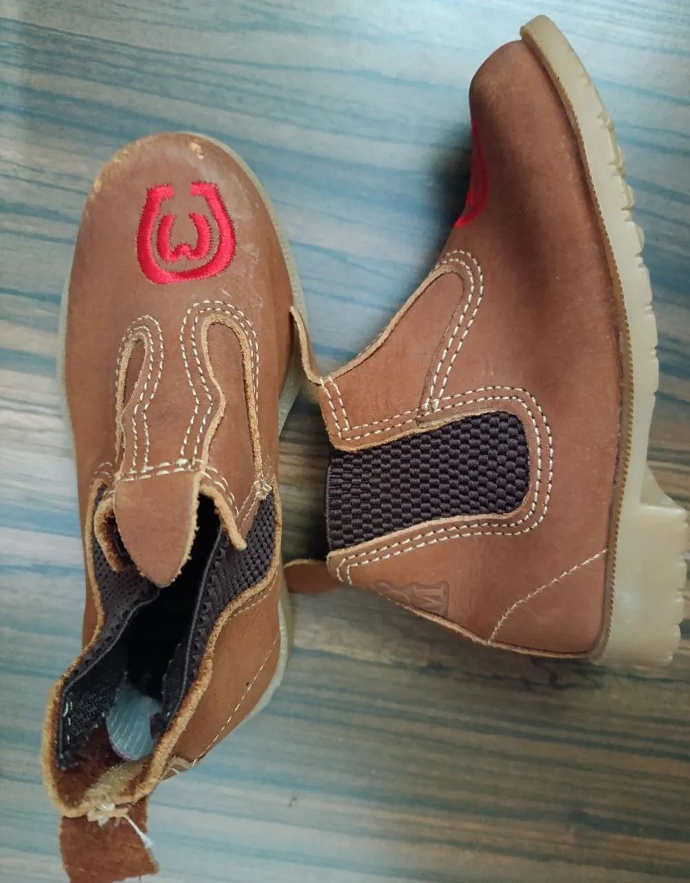 Botas de Couro Infantil Tam 23 - Foto 4