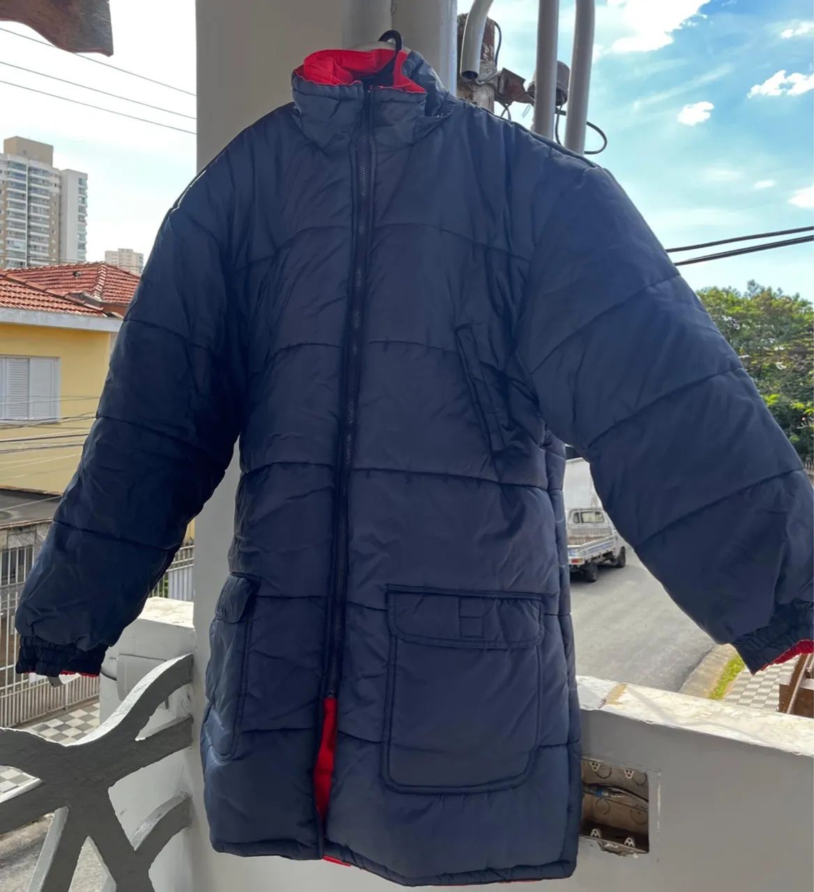 Casaco Vermelho e azul dupla face top  - Foto 3