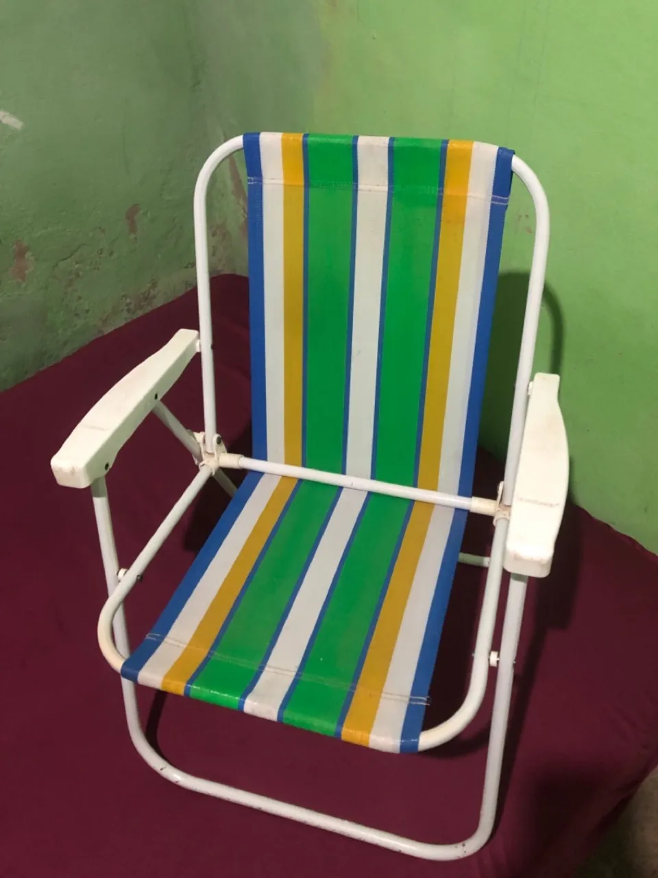 Cadeira de praia dobrável colorida