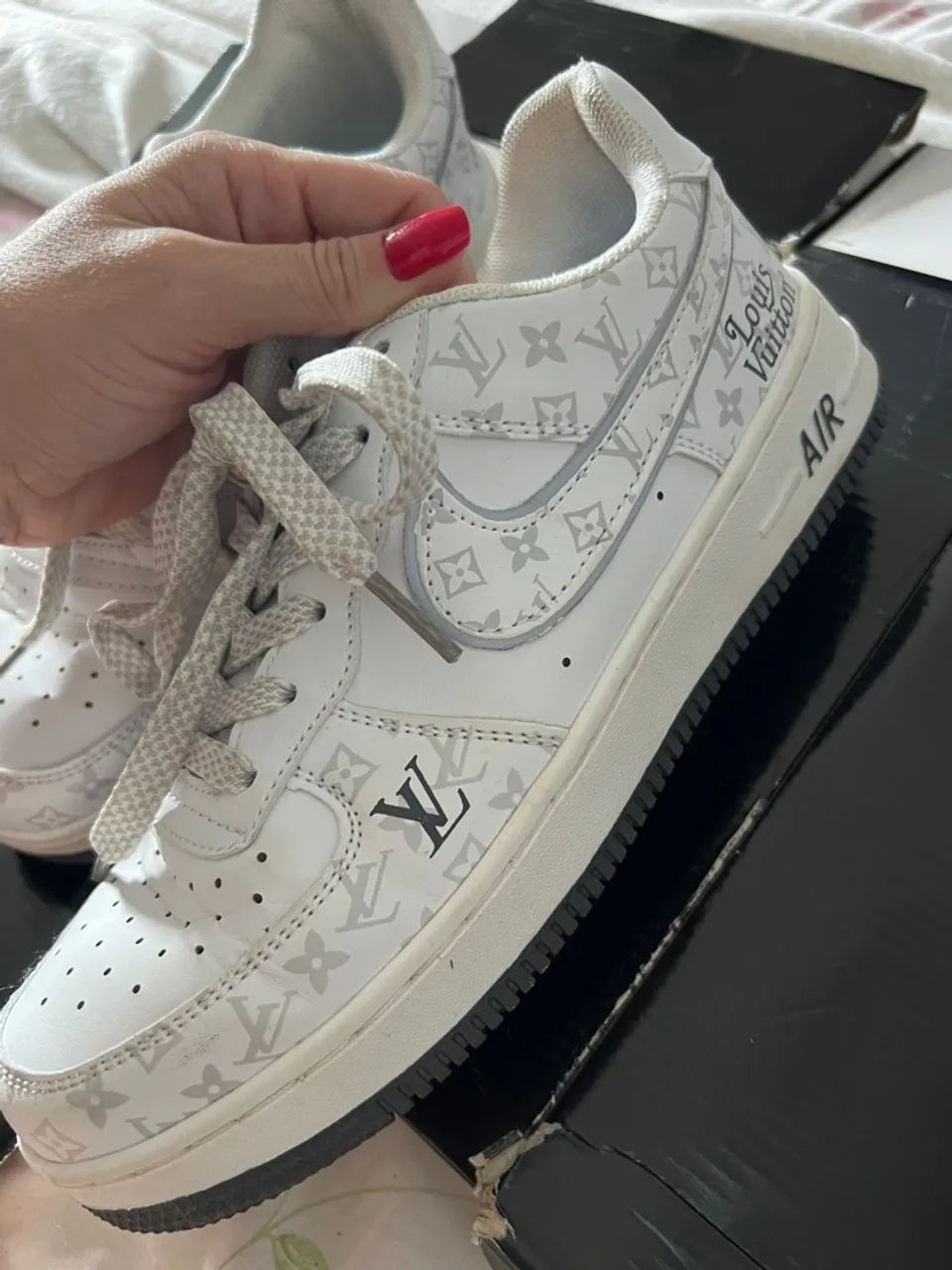 louis vuitton and supreme air force ones