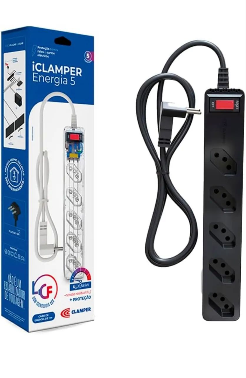 Filtro de linha iclamper 5 tomadas