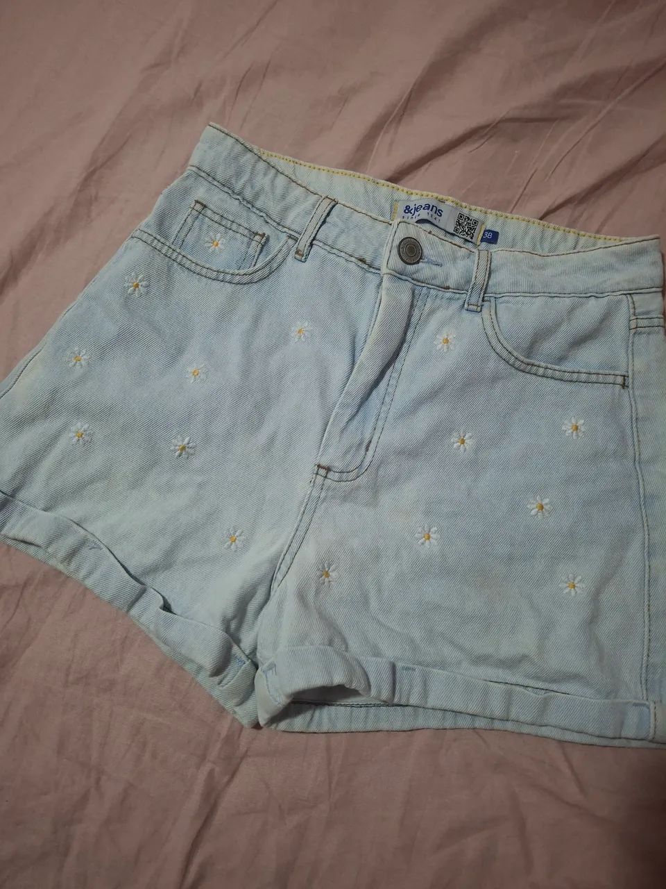 Short jeans de margaridas C&A - Foto 3