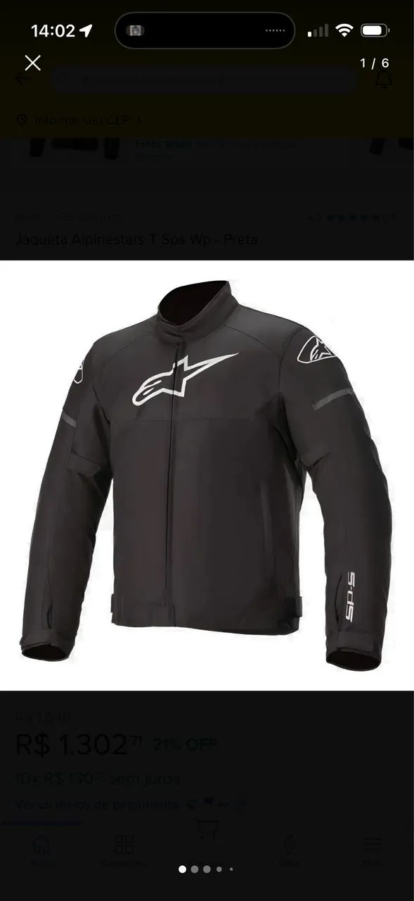 Jaqueta alpinestar motociclista 