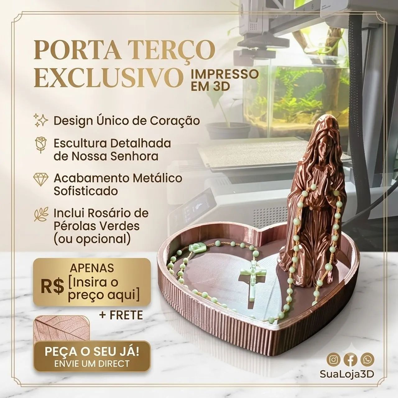 Porta Terço Religioso 