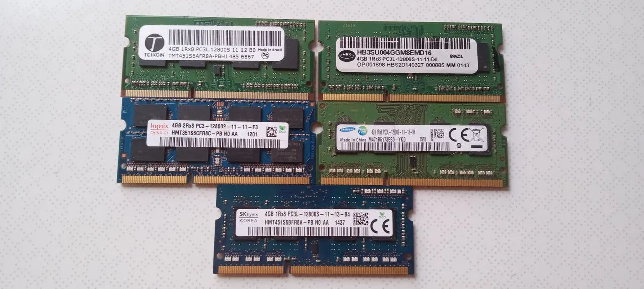 Memórias de notebook 4GB cada 50. Unidade