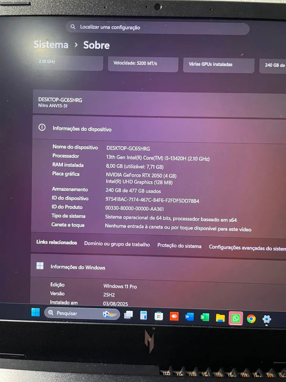 Notebook Acer Nitro V15  - Foto 3