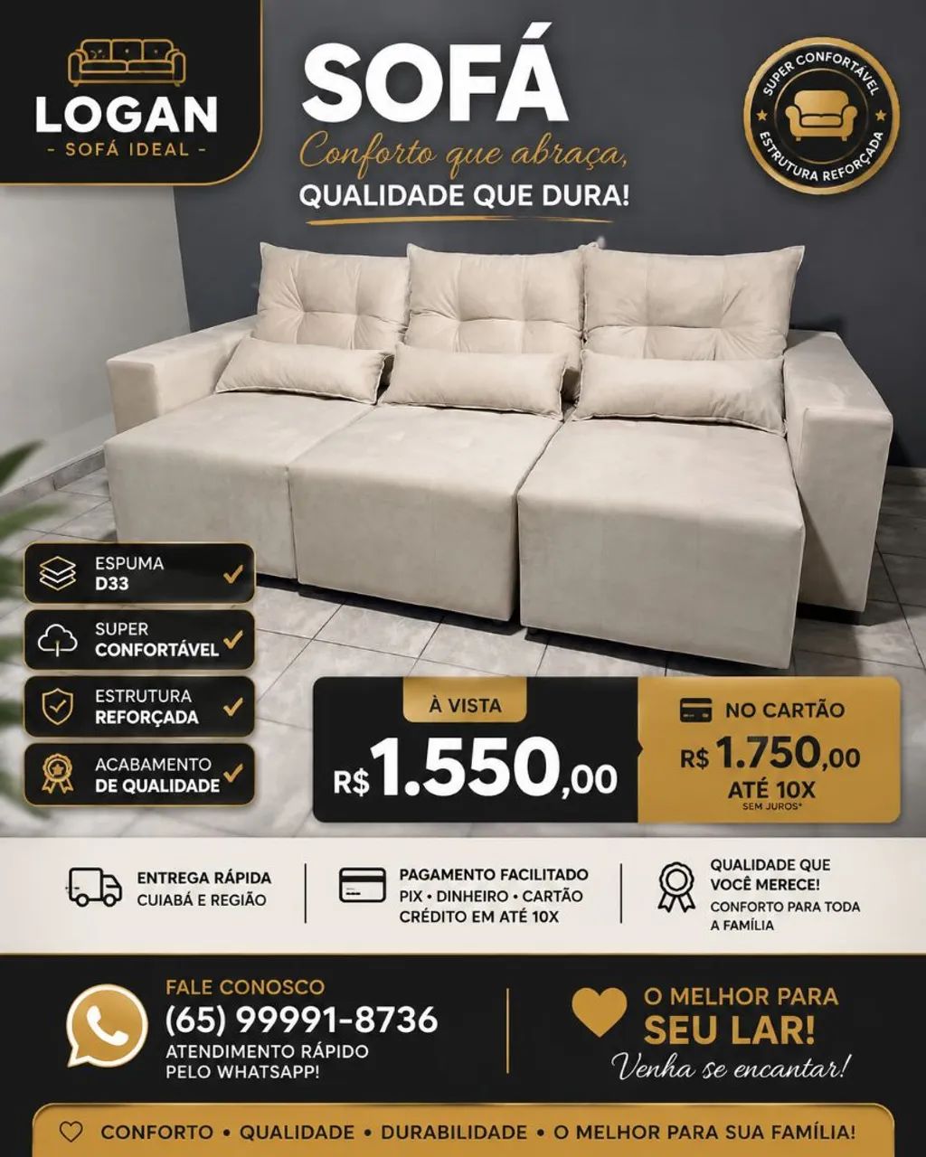 Sofa novo de fábrica!!! - Foto 2