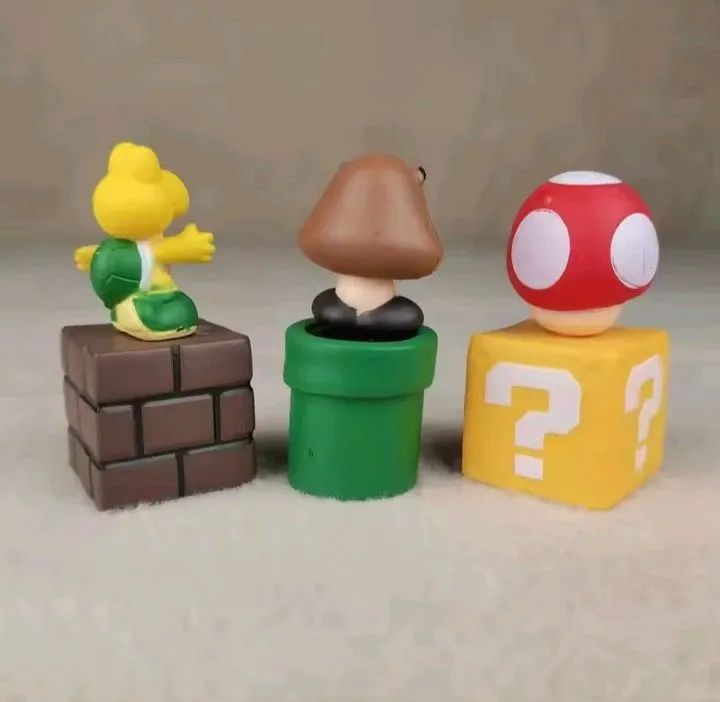 5 Mini Boneco estatueta Mario Bros em pvc - Foto 2