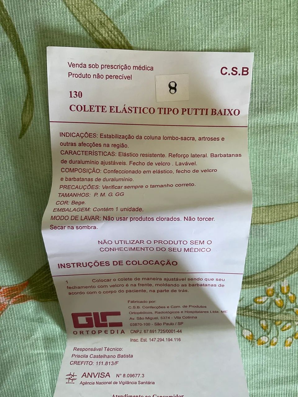 COLETE ORTOPÉDICO PARA A COLUNA - Foto 2