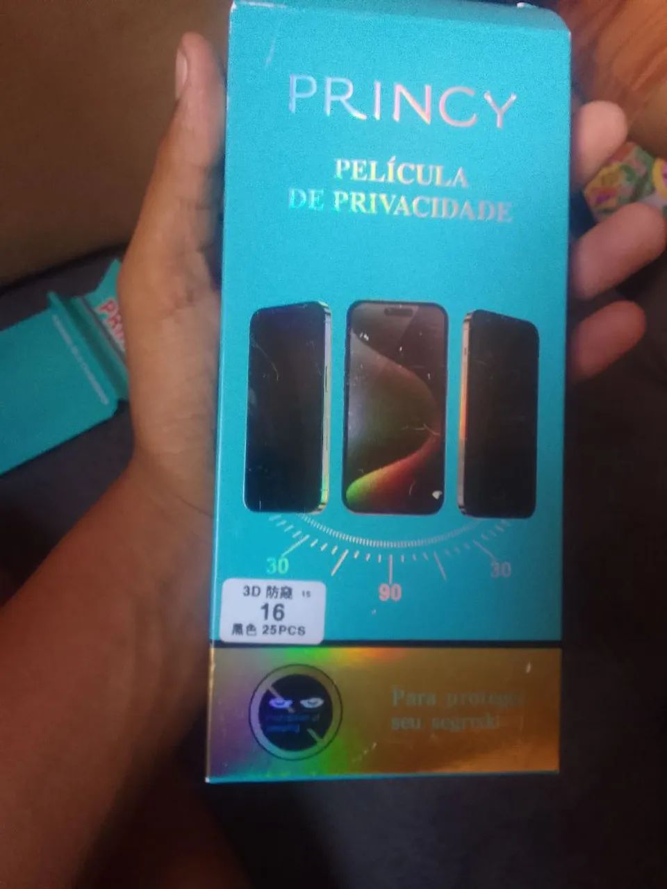 Caixa de pelicula do iphone 16 