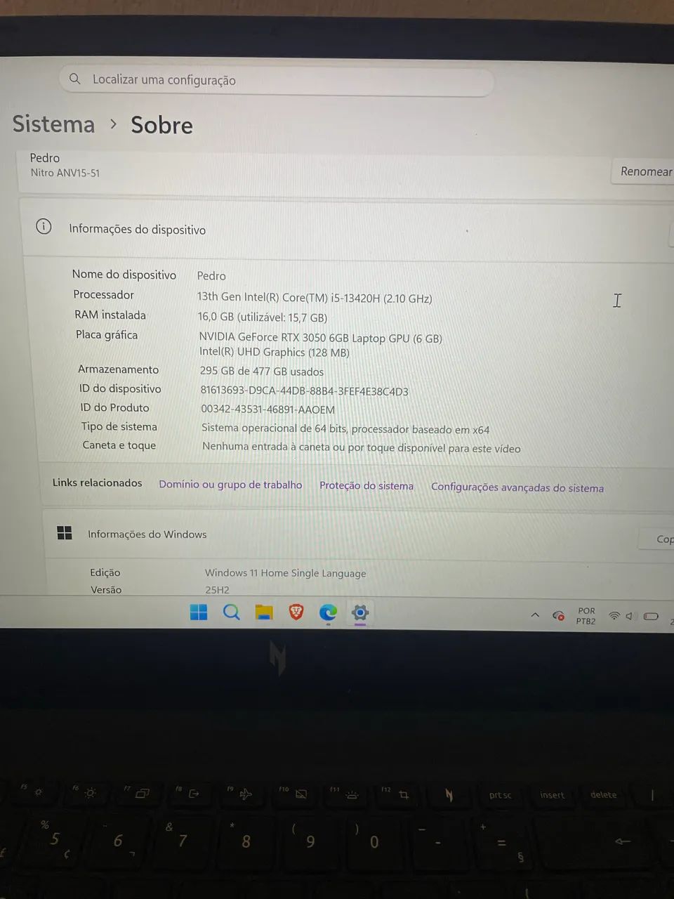 NOTEBOOK ACER NITRO V15 - Foto 4