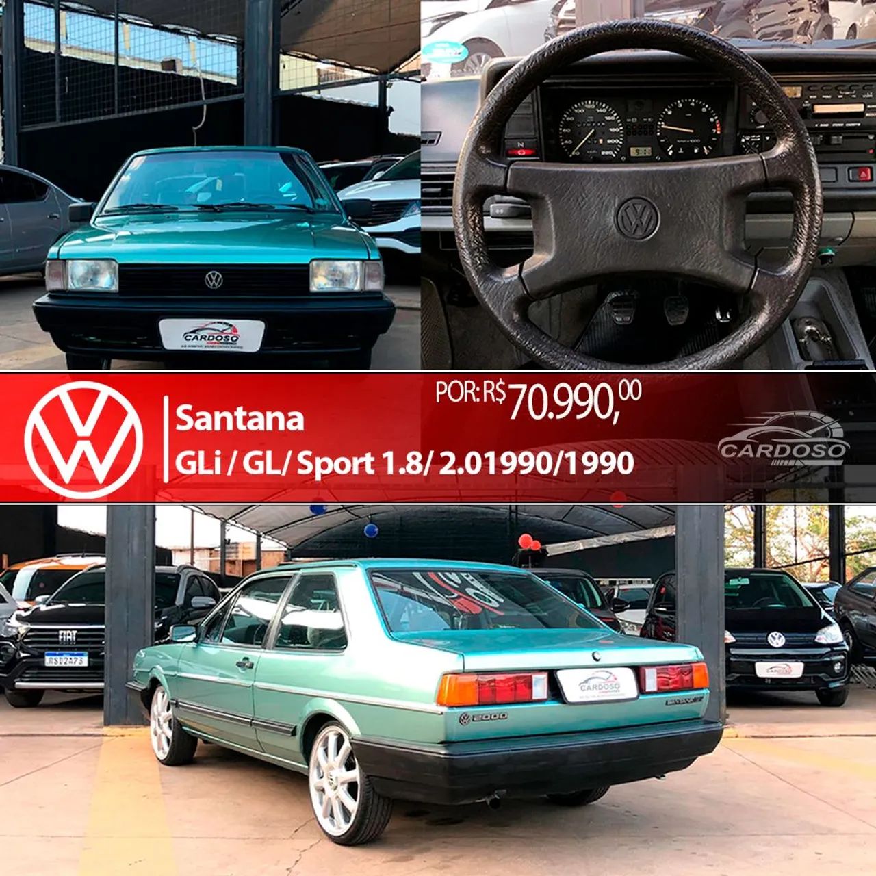 Volkswagen Santana GLI / GL/ Sport 1.8/ 2.0 (álcool) 1990