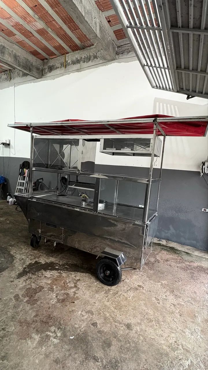  CARRINHO DE LANCHES EM INOX - PRONTO PARA TRABALHAR - Foto 3