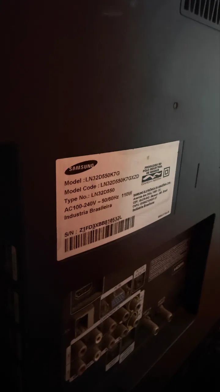 SAMSUNG - TV LCD 32 polegadas, bordas e base com detalhes em vidro, modelo: LN32B550K1V, - Foto 2