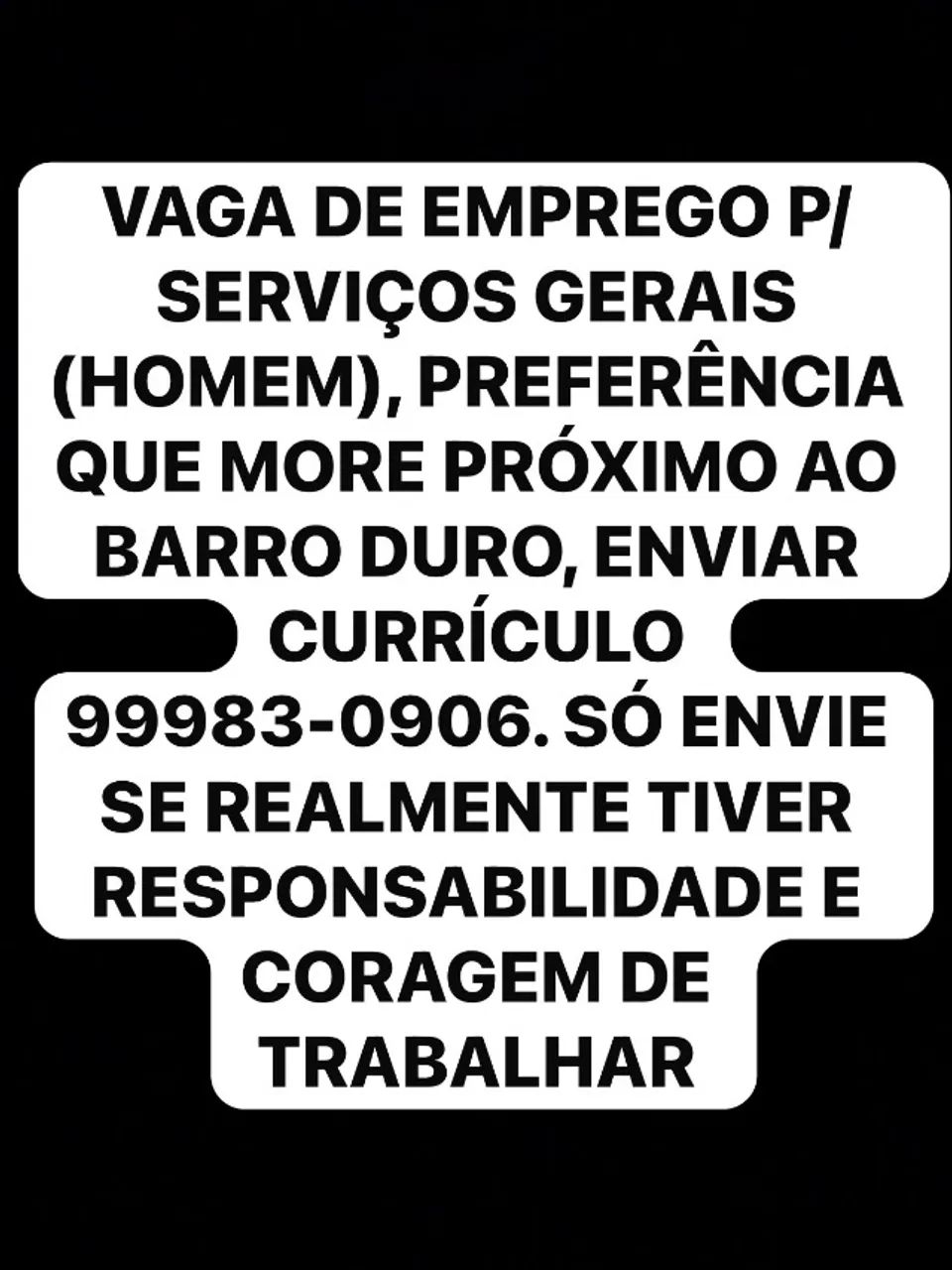 Serviços gerais para homem