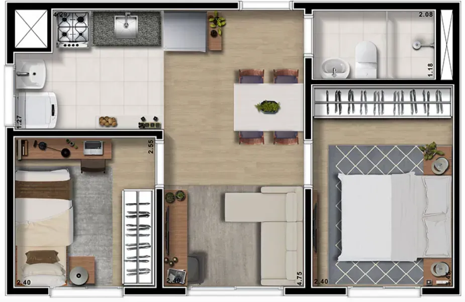 PLANTA 38m²