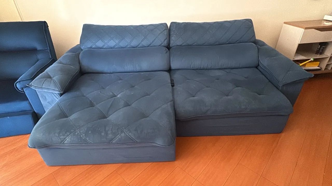 Sofá retrátil azul 2.90 
