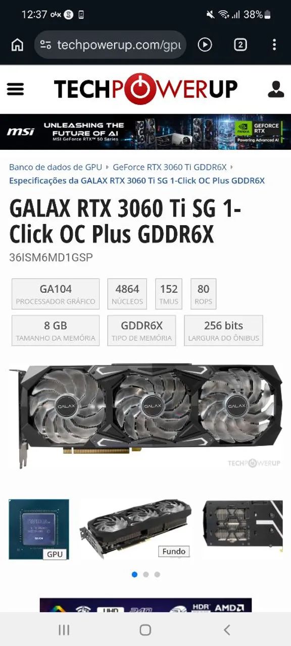 Placa de Vídeo Galax GeForce RTX 3060ti  - Foto 6