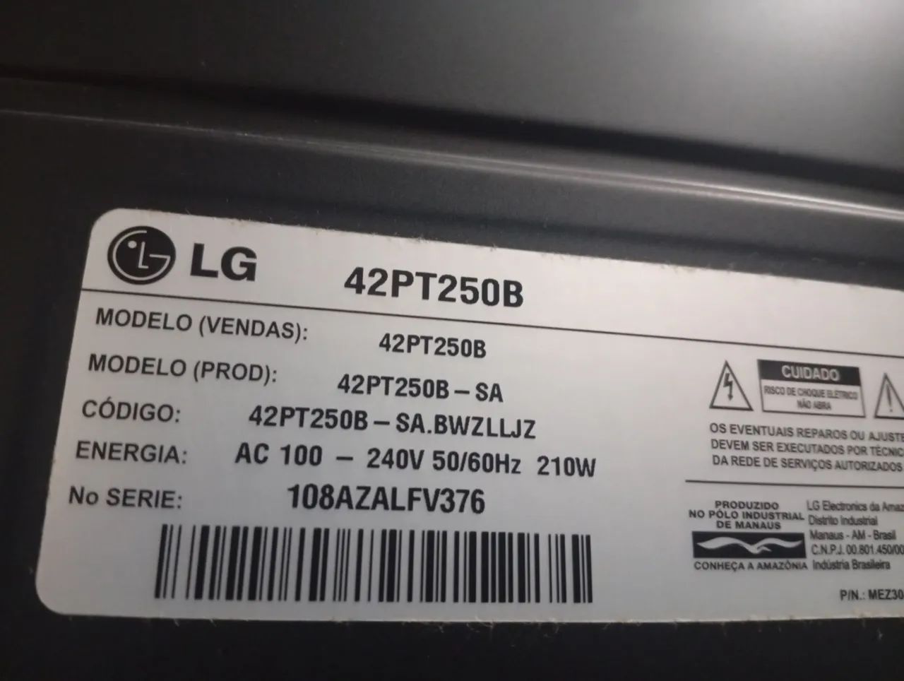 Tv LG 42 com defeito  - Foto 2