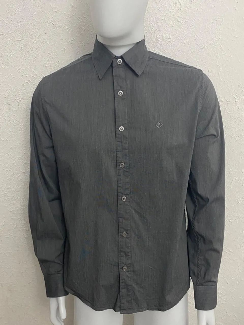 Camisa Fórum Classic Cinza Tamanho M Stretch Bom Estado