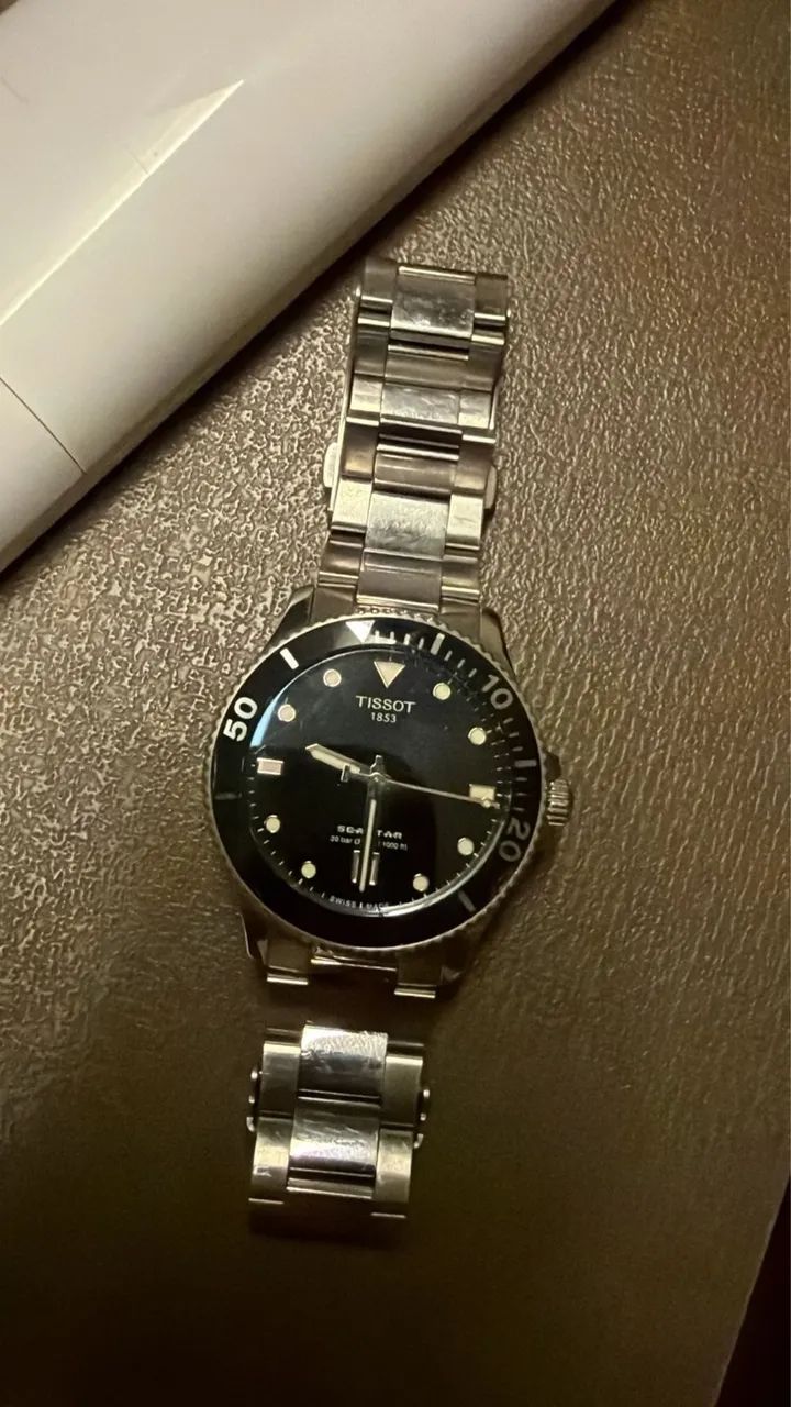 Relógio Tissot Seastar 1000 Quartzo Preto De Aço 40mm - Foto 2
