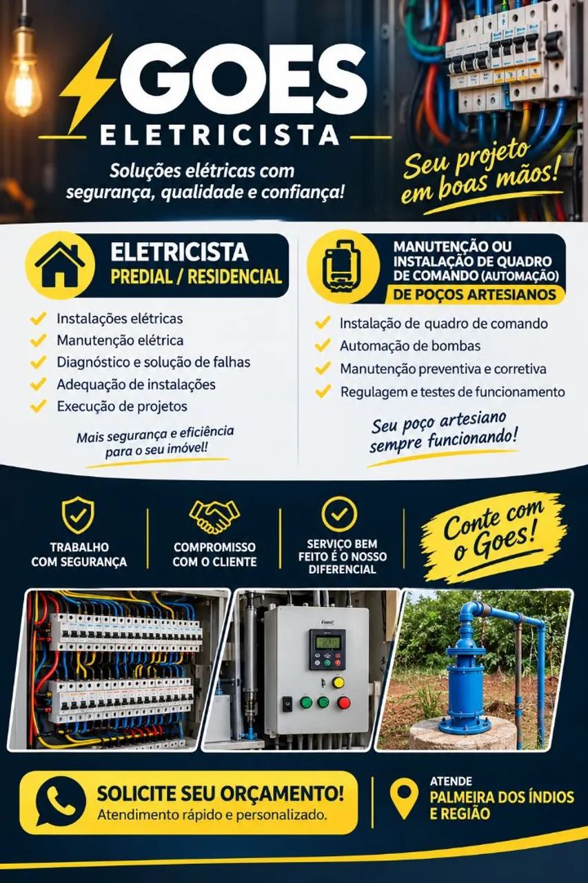 Serviços de instalação e manutenção elétrica 