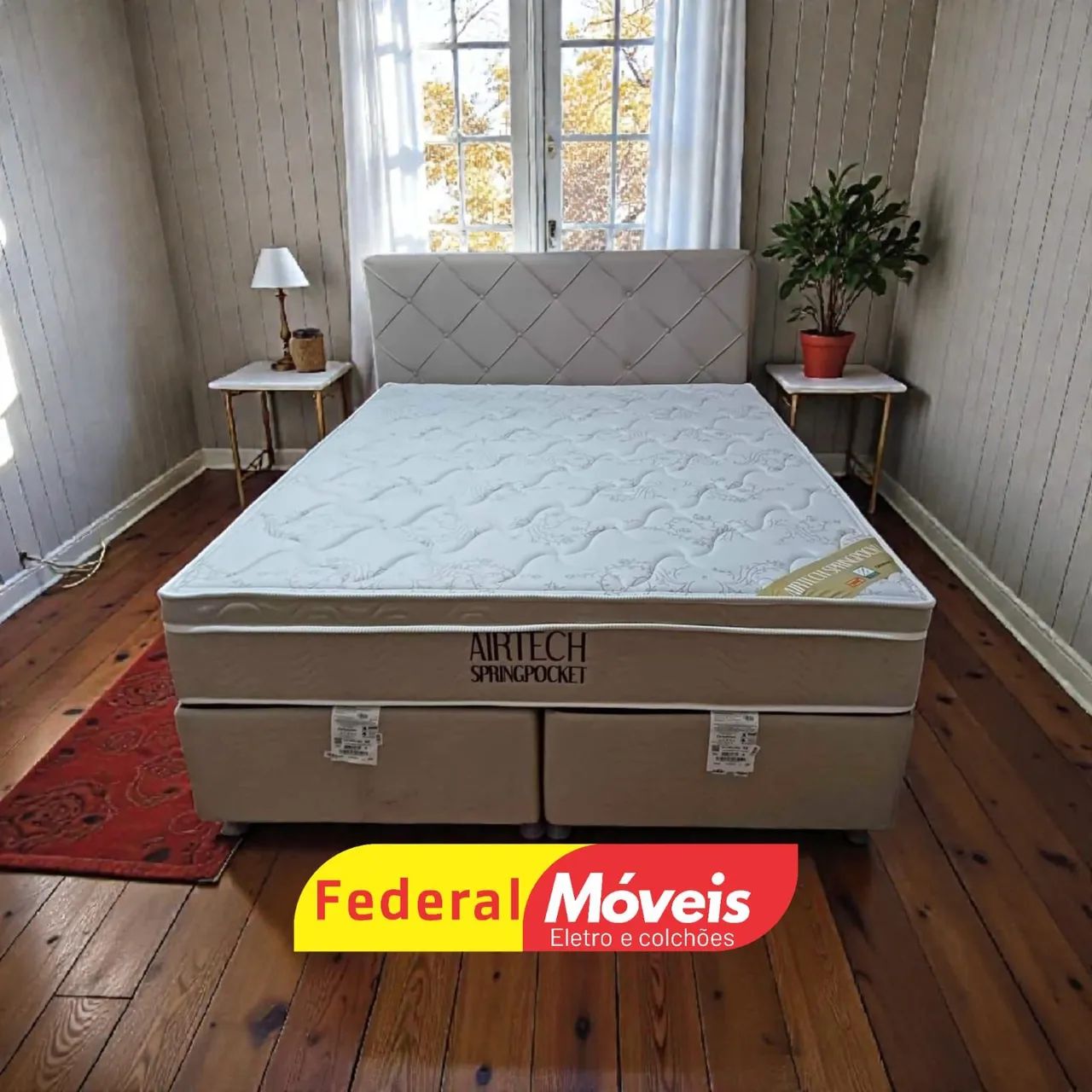 Cama Box Casal Queen 158cm Colchão Ortobom e Base - Entrega Rápida!