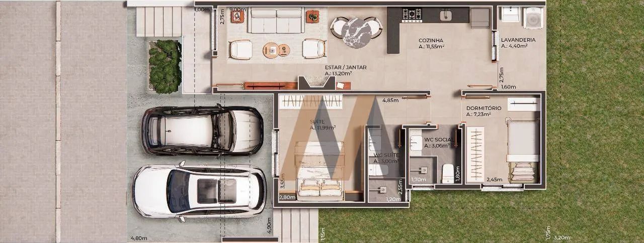 Casa com 2 dormitórios à venda, 65 m² por R$ 415.000,00 - Morada do Vale II - Gravataí/RS - Foto 2