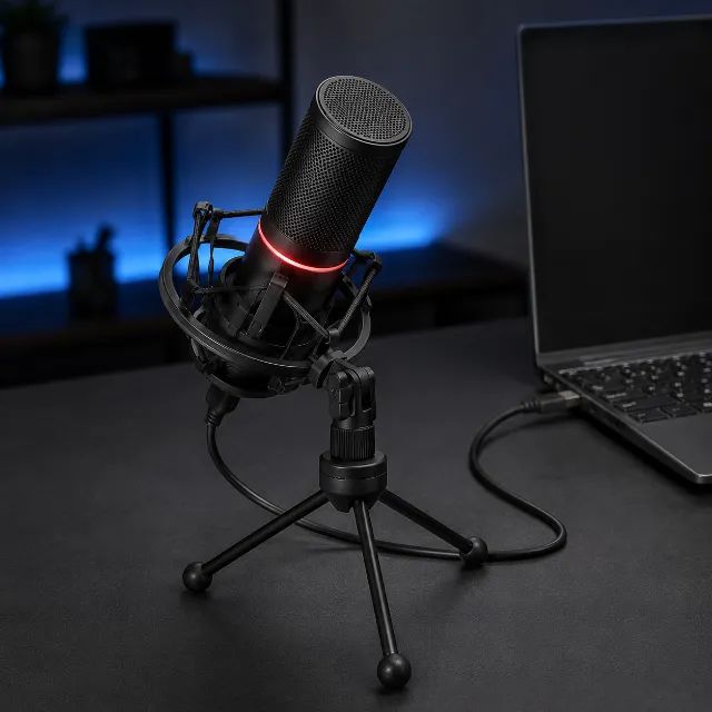 Microfone Redragon Blazar GM300 USB Seminovo com Tripé - Foto 2