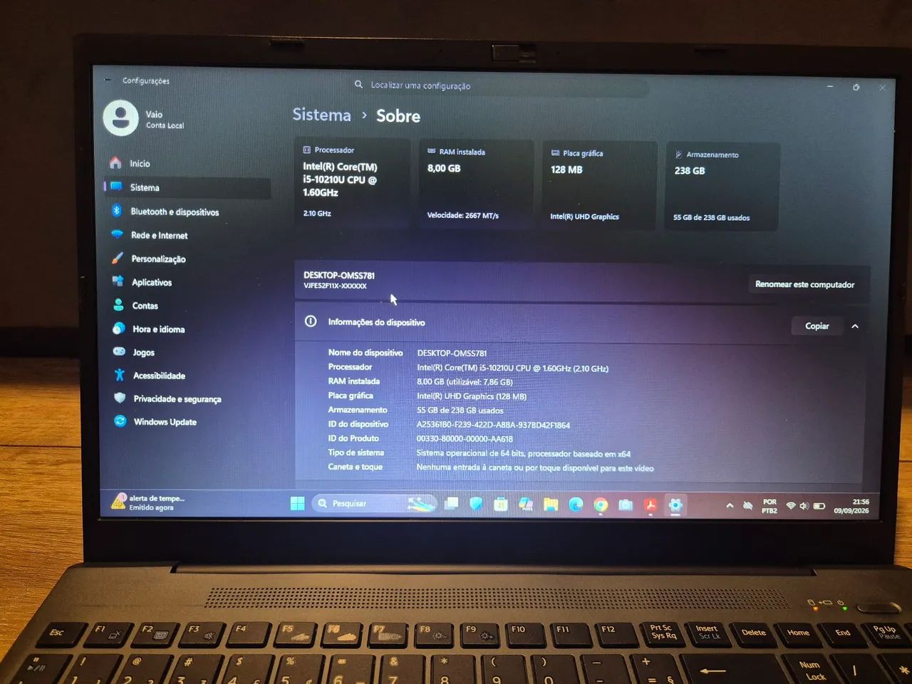Notebook Vaio I5- 10g | Ssd256g | 8g Ram | Placa - Notebooks