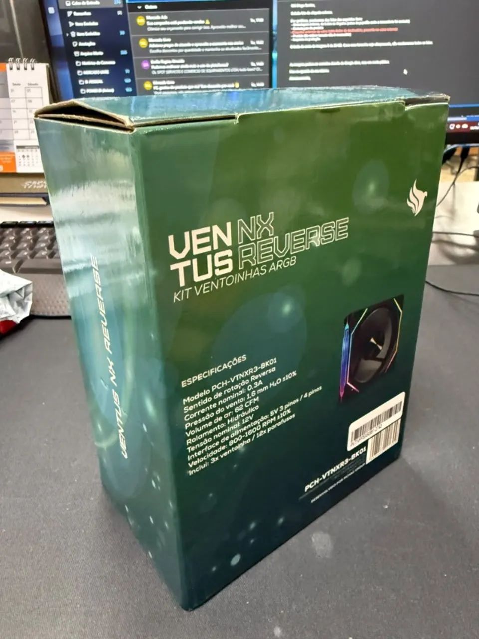 Kit 3 Fans Pichau Ventus NX Reverse ARGB - Foto 2