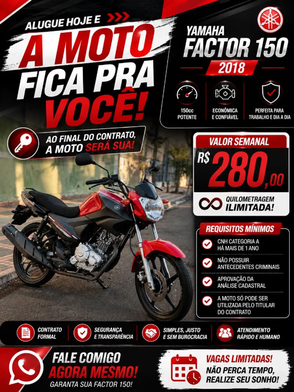Aluguel Moto com Intenção de Compra