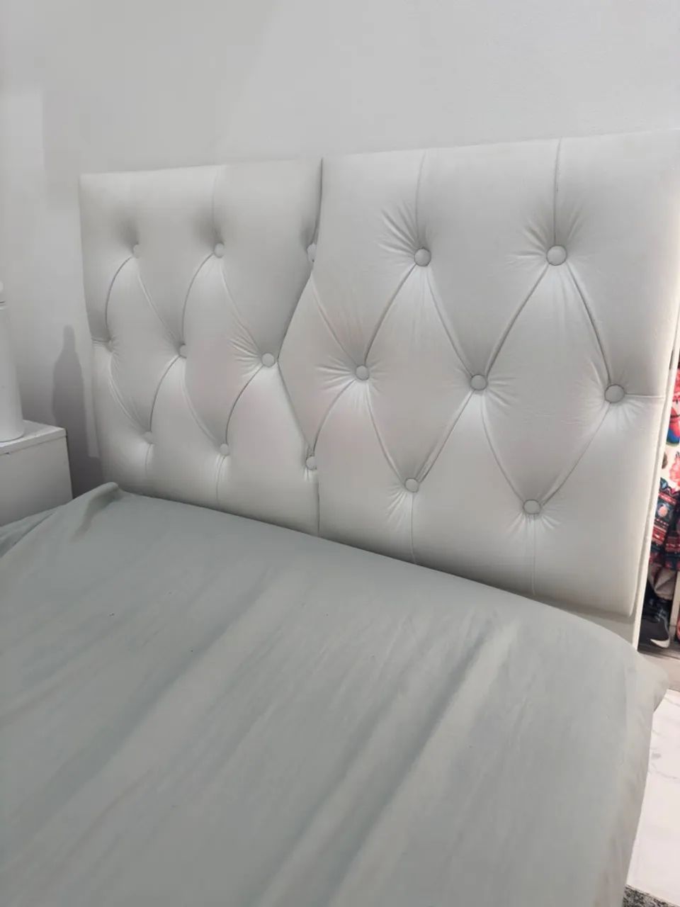 Cama Box Solteiro Branca com Cabeceira e Colchão  - Foto 3