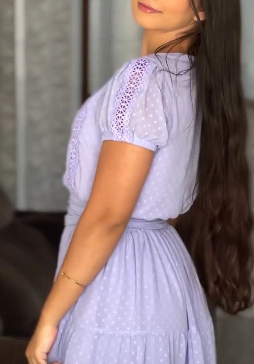 Vestido lilás em chiffon  - Foto 4
