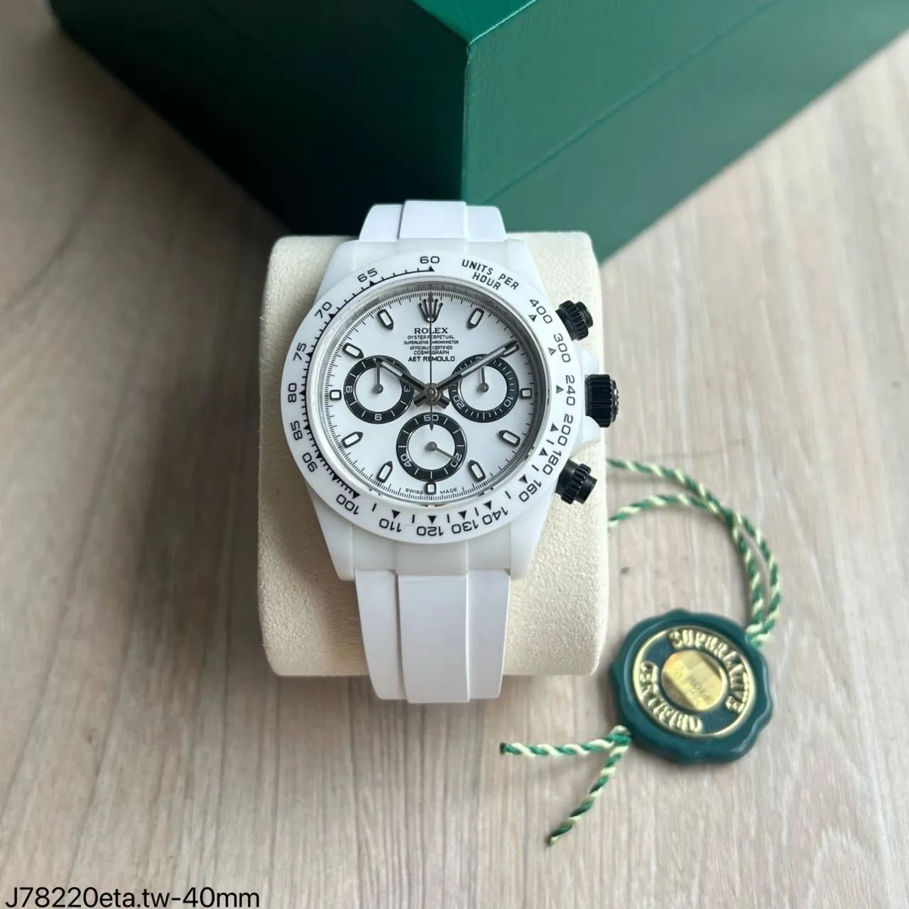 Relógio  Rolex Daytona Custom - ETA S/c - Pulseira e Fundo Branco