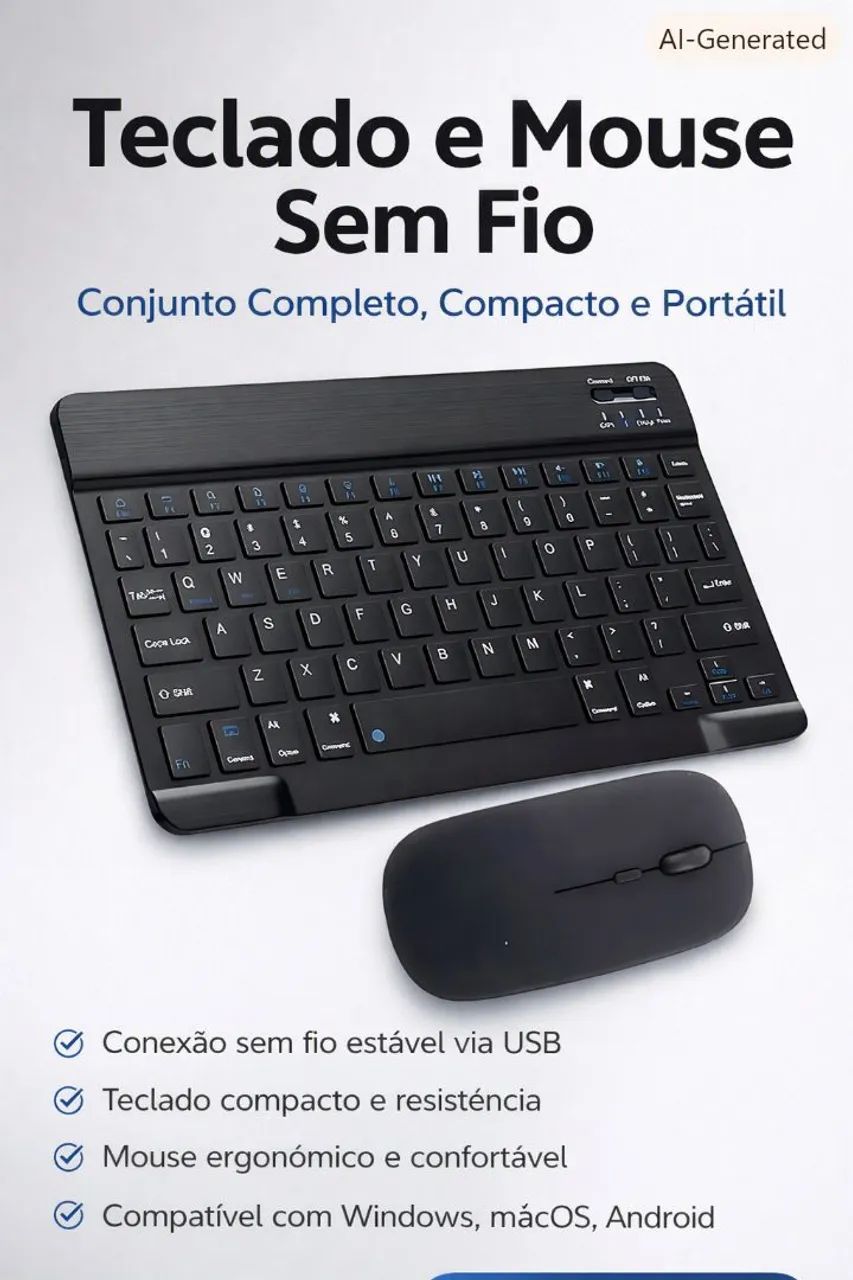 Teclado e mouse sem fio