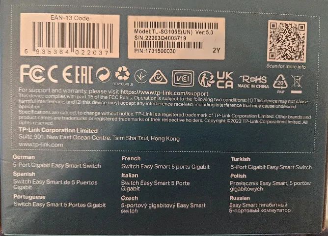 Switch TP-Link TL-SG105E Gigabit 5 Portas Novo - Foto 2