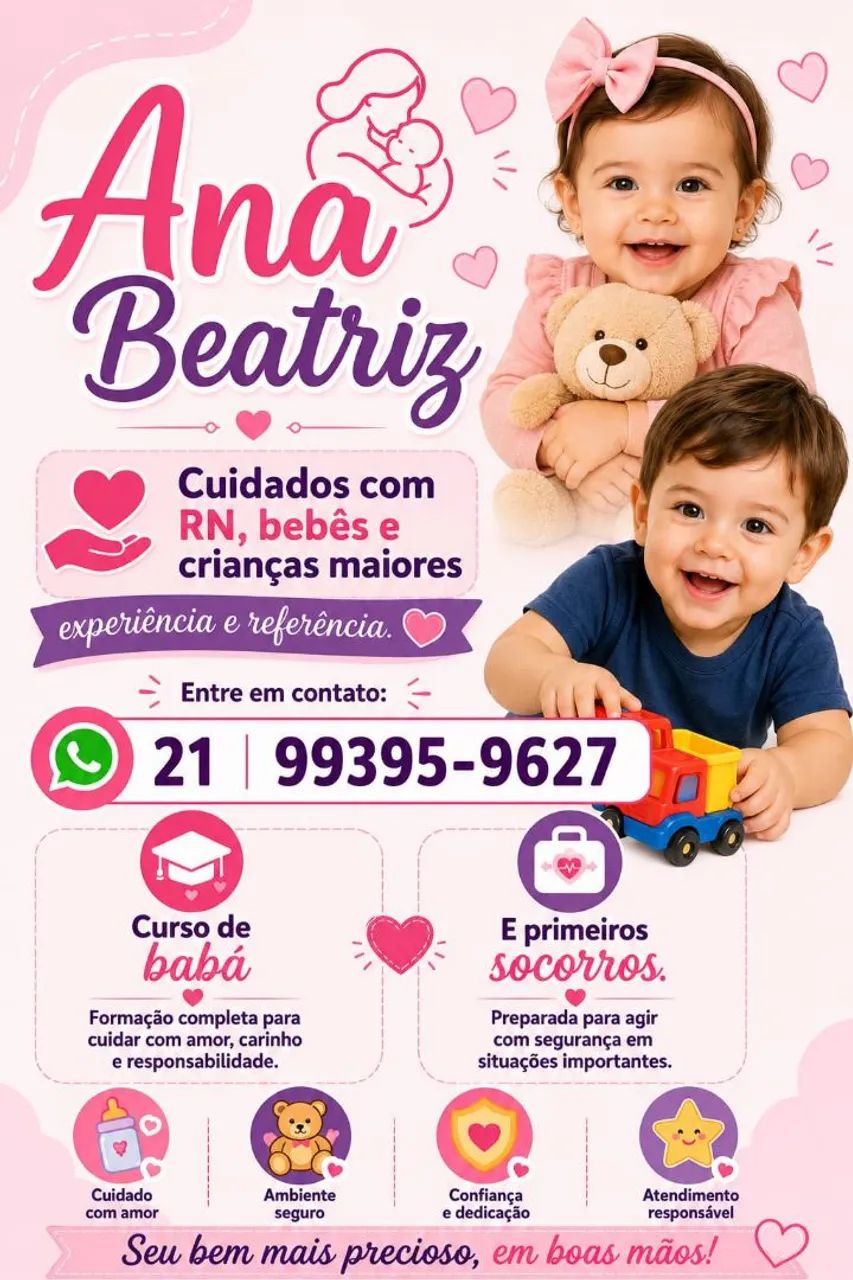 Ofereço meu trabalho de babá.
