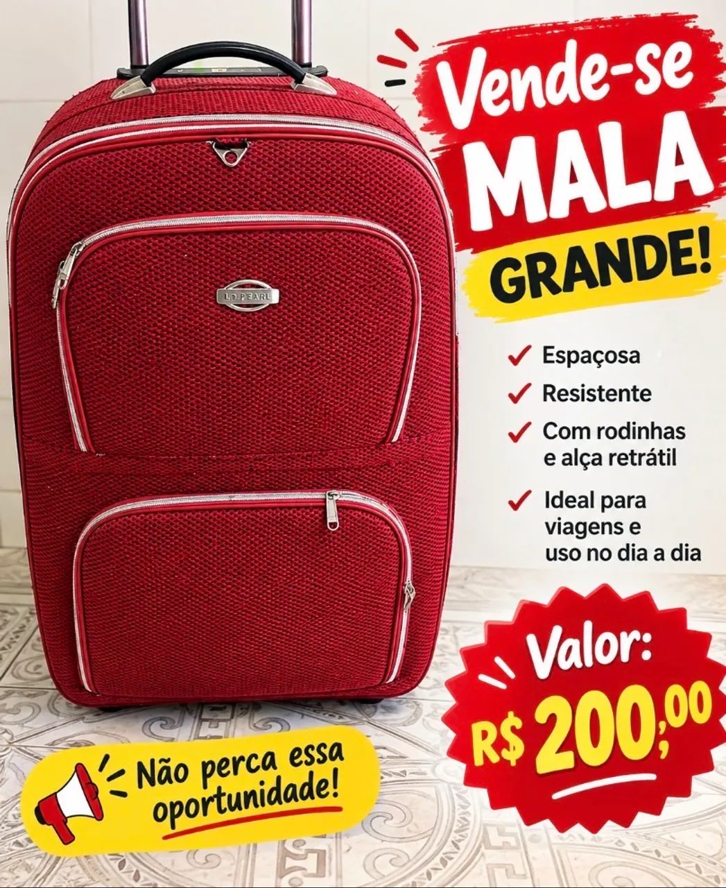 Vende-se mala grande! Valor 100 reais 