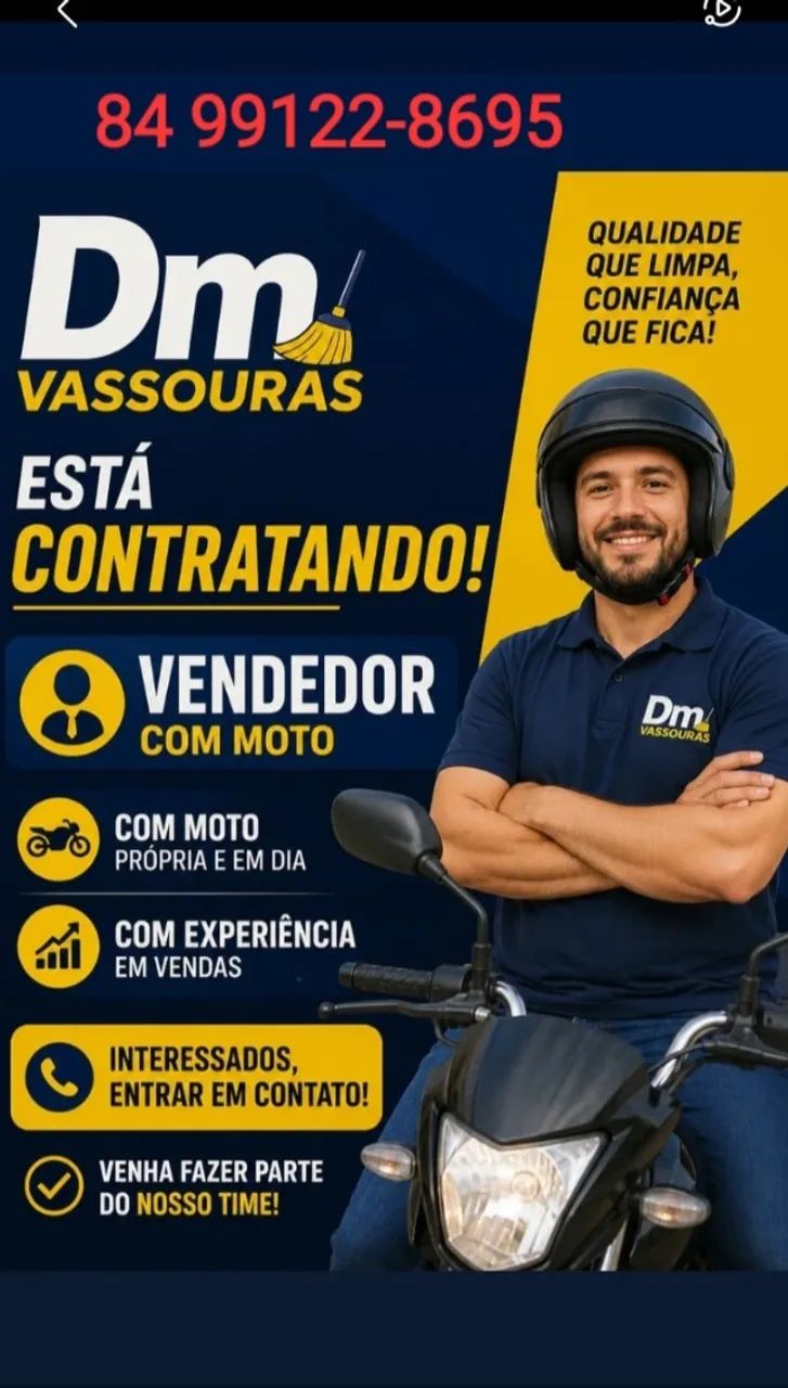 Vendedor externo, com moto