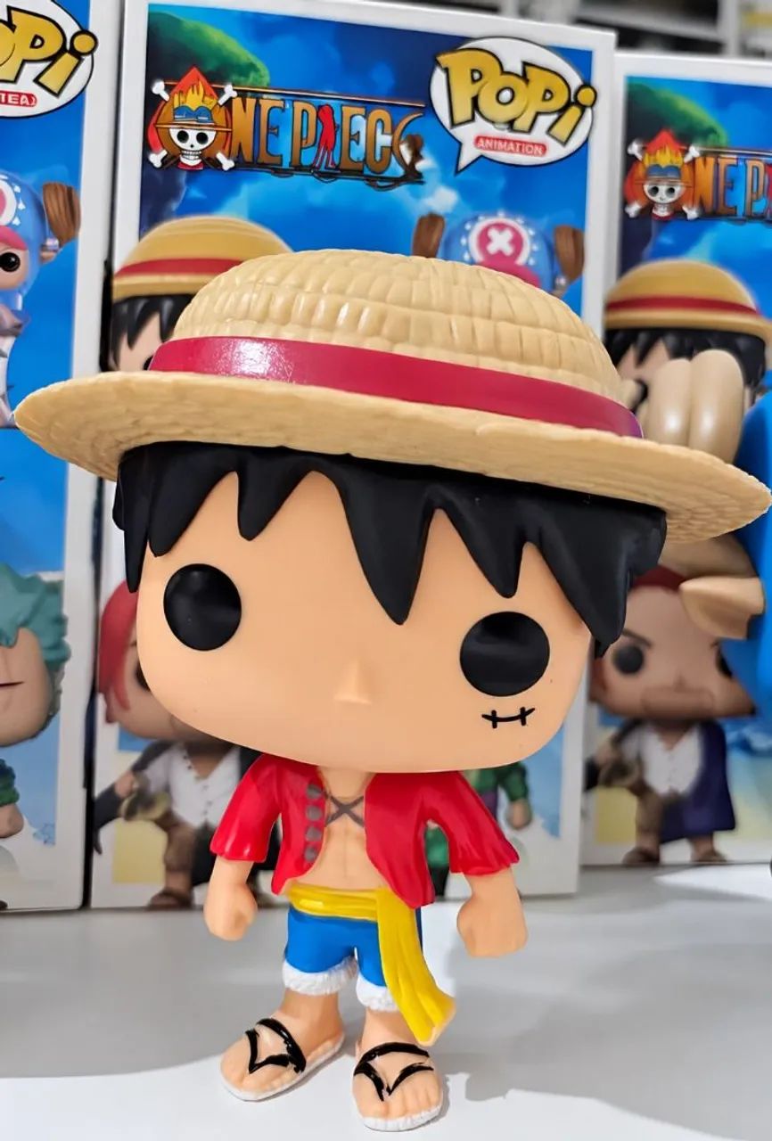 Boneco Luffy One Piece Estilo Pop Importado + Chaveiro - Foto 2