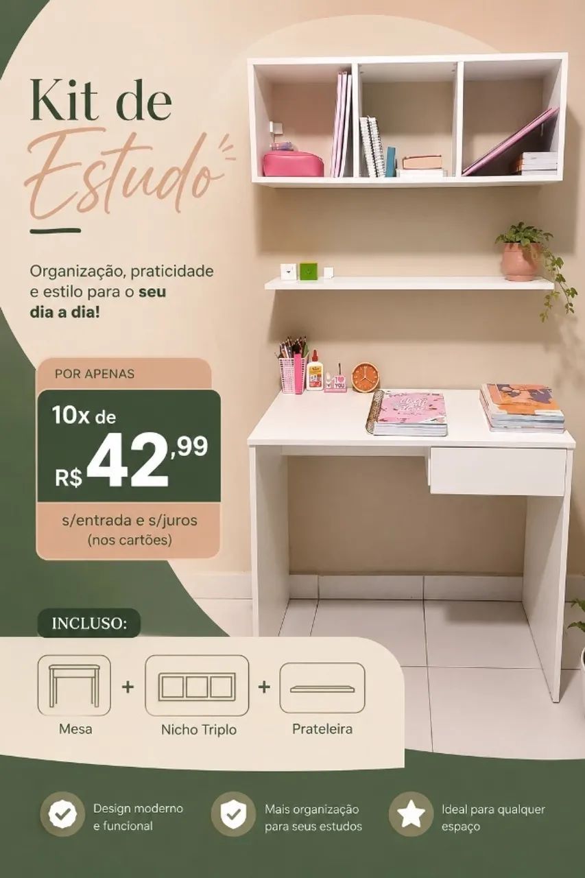 MESA DE ESCRITÓRIO/MESA DE ESTUDO/ESCRIVANIA - Foto 5