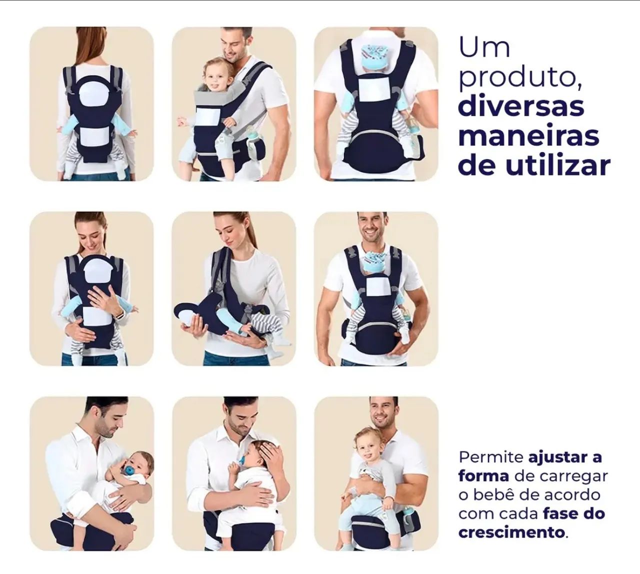 Bolsa Canguru Ergonômico Sling Bebê  - Foto 3