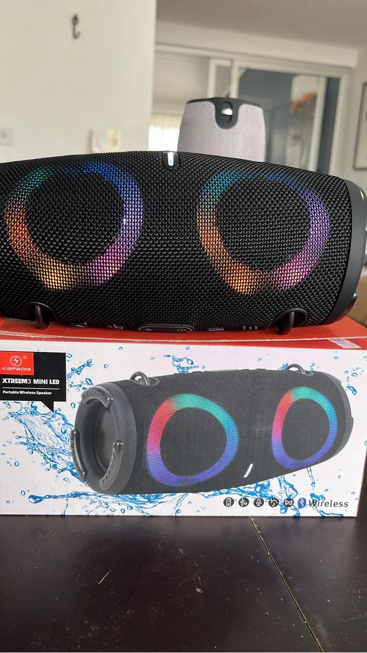CAIXA DE SOM XTREEM3 MINI LED COM ALÇA 19CM