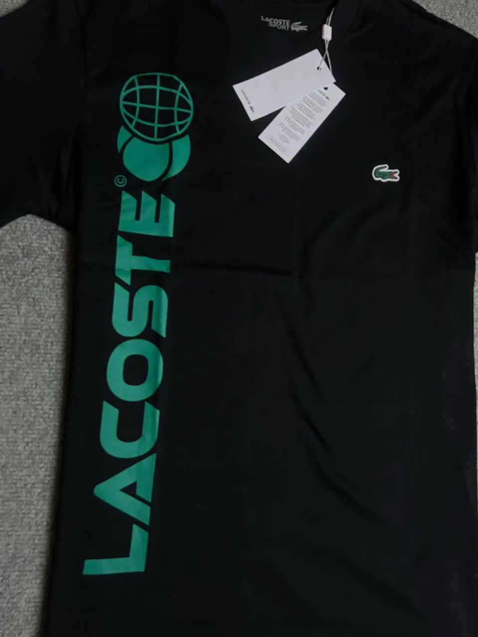 Camiseta Lacoste Sport Preta Estampada Verde - Foto 3