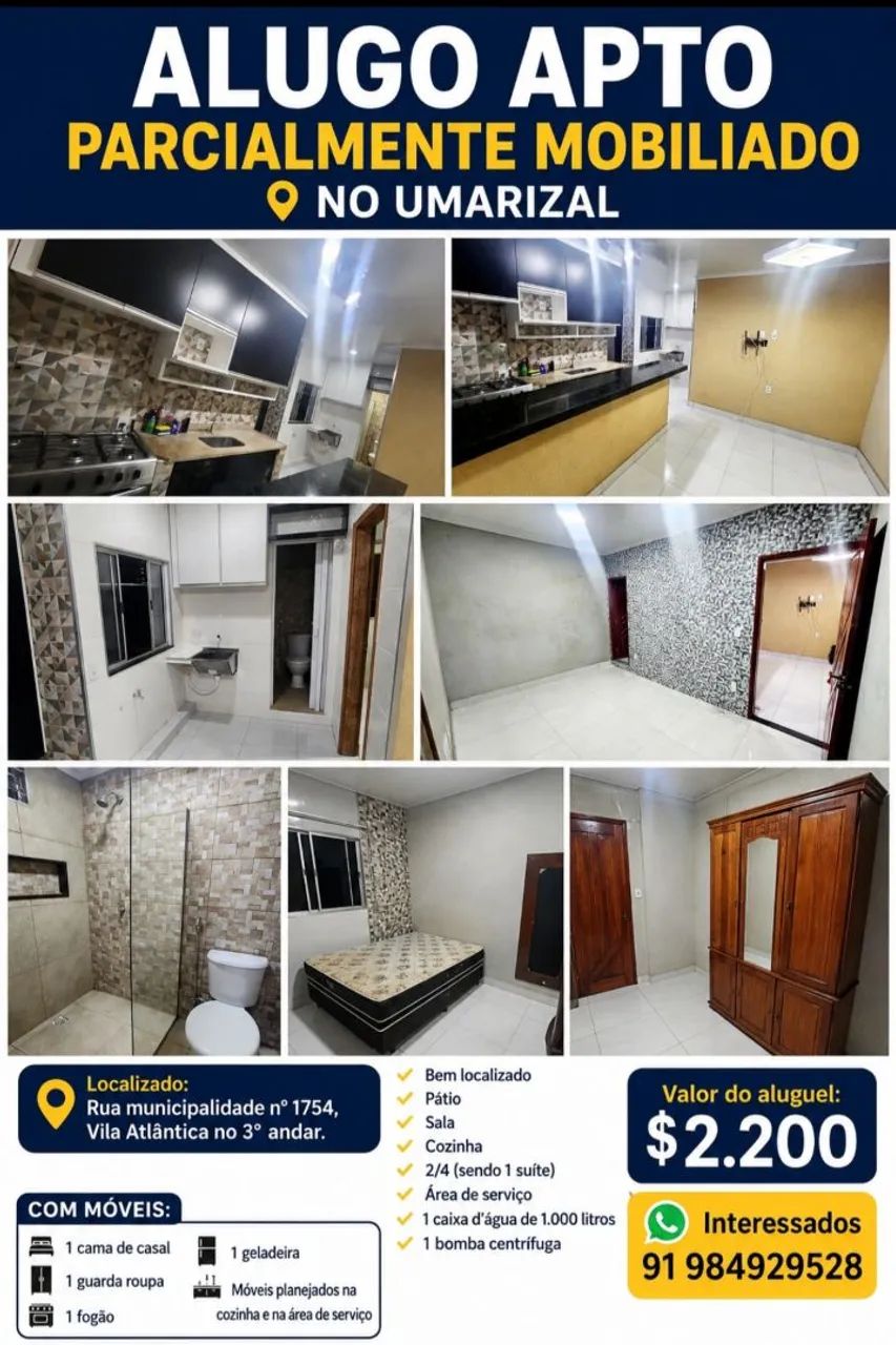 Alugo apto semi mobiliado UAMRIZAL
