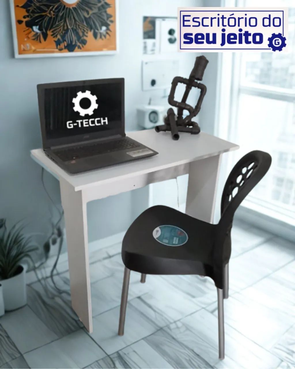 Mesa para Notebook NOVA 100% MDF Escrivaninha Multiuso de Estudo Escritório Computador - Foto 3